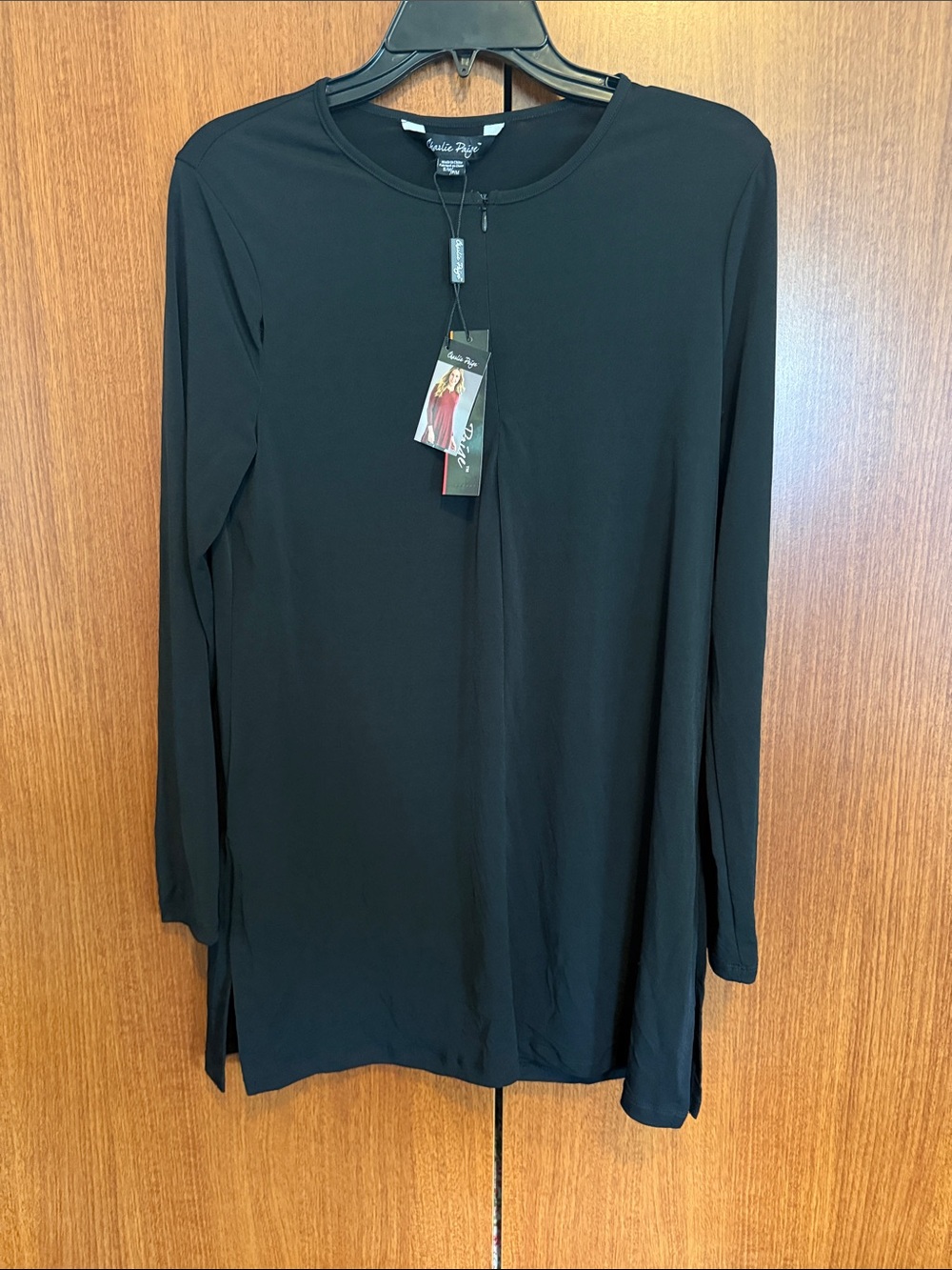Charlie Paige Black Long-Sleeve Crewneck Tunic